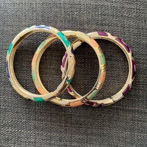 3 Enamel Bangle Bracelets
